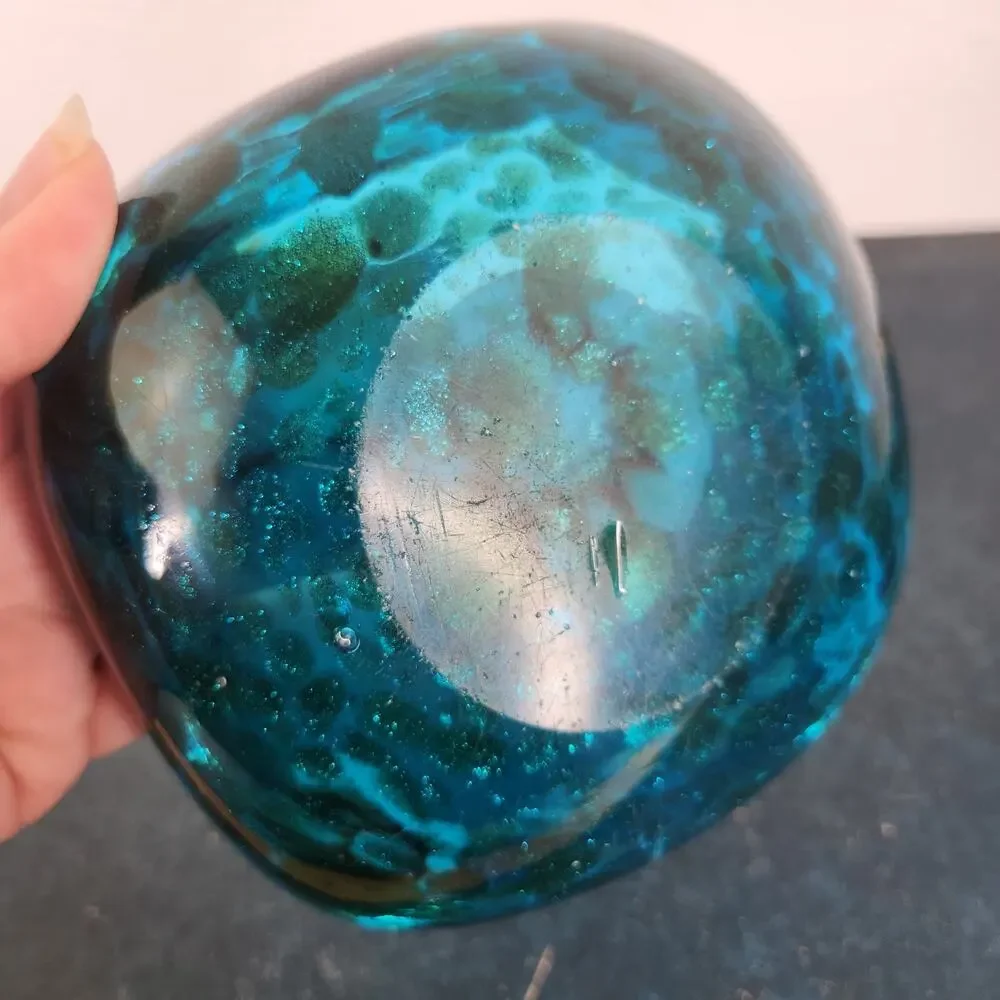 VTG Murano Tutti Frutti Blue Bowl Ashtray Trinket Dish Holder Home Decor